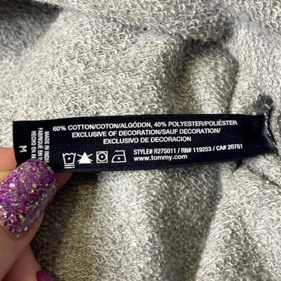 Tommy Hilfiger Logo Crewneck Sweatshirt Pullover Gray Size Medium - Picture 13 of 13